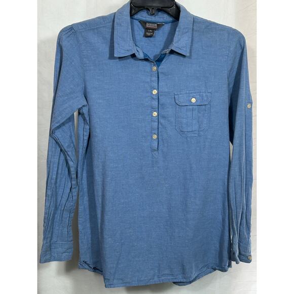 Outdoor Research Hemp Organic Cotton Long Sleeve Shirt Blue Size Large - Picture 1 of 6